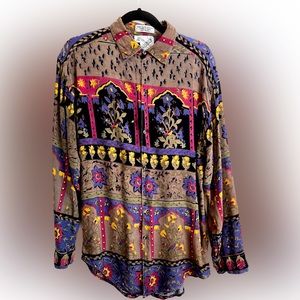 Vintage Goouch Rayon Beautiful Middle eastern Design Shirt